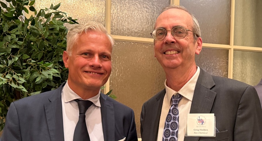 Axel Maus, left, and Greg Holden of Sun Chemical.